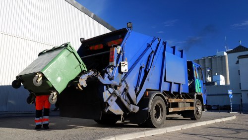 Muck away service team removing construction debris in Yeading