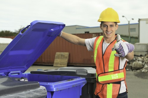Sorted loads at a local transfer station, showing separated recycling streams
